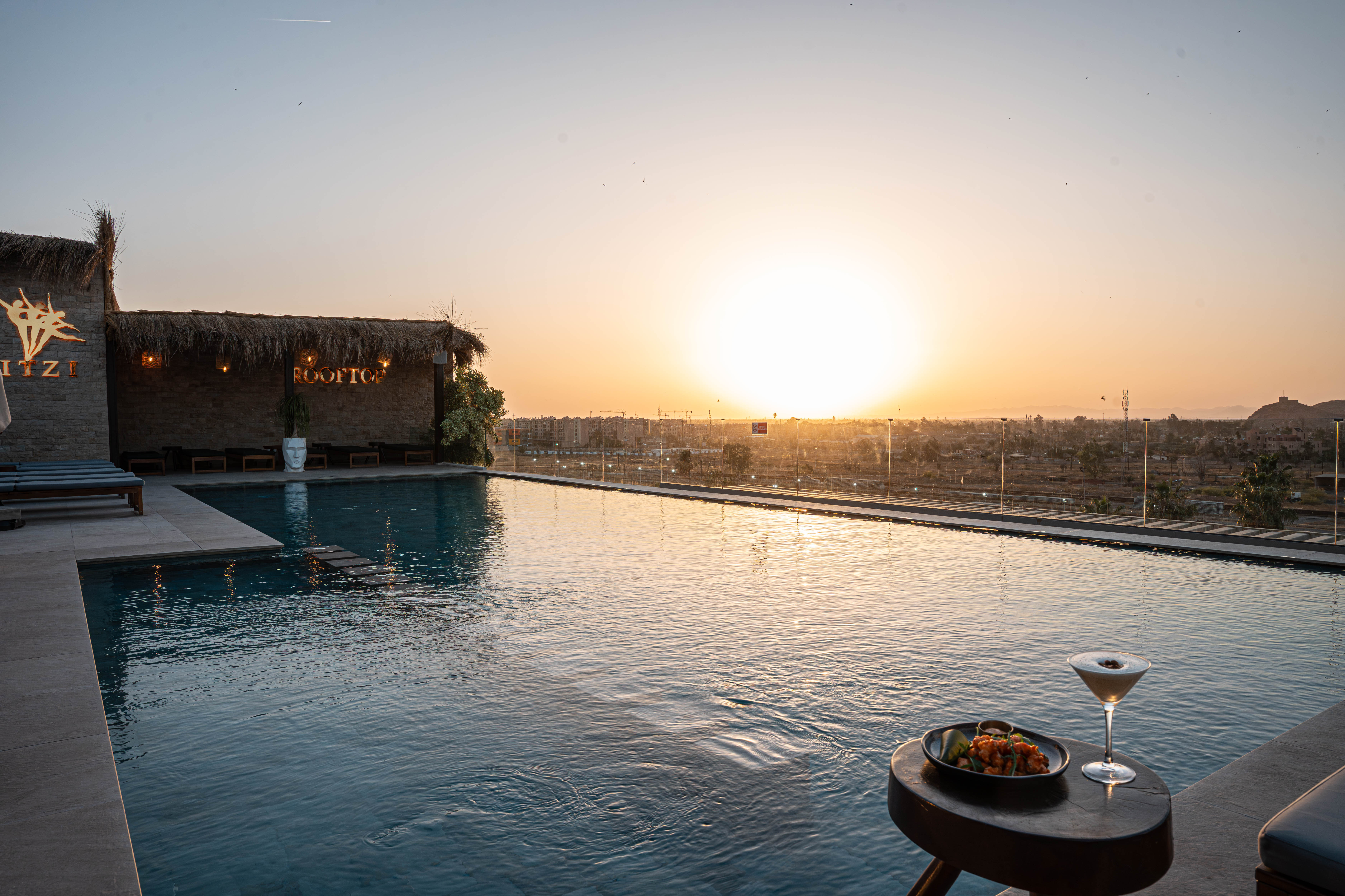 Rooftop lounge seating